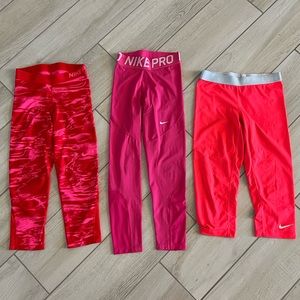 Lot of 3 Nike Pro Leggings